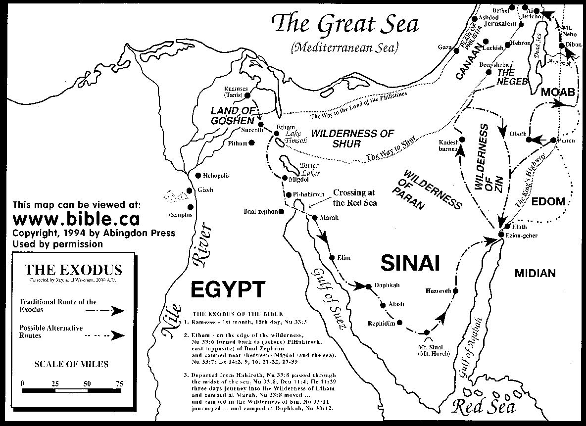 Map Of The Exodus